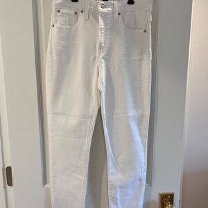 J. Crew High-Rise Skinny White Jeans